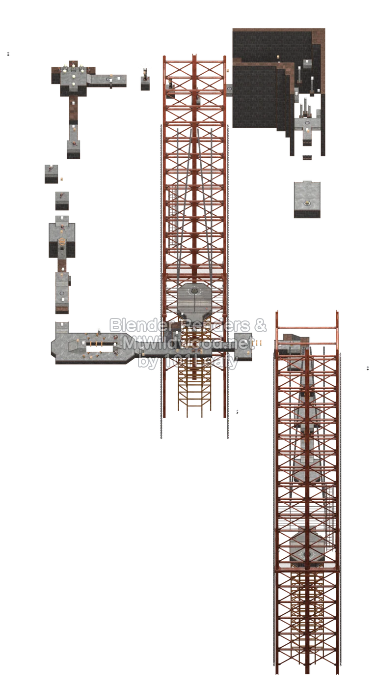 Splatoon Raiders Airplane Food Map (45° view)
