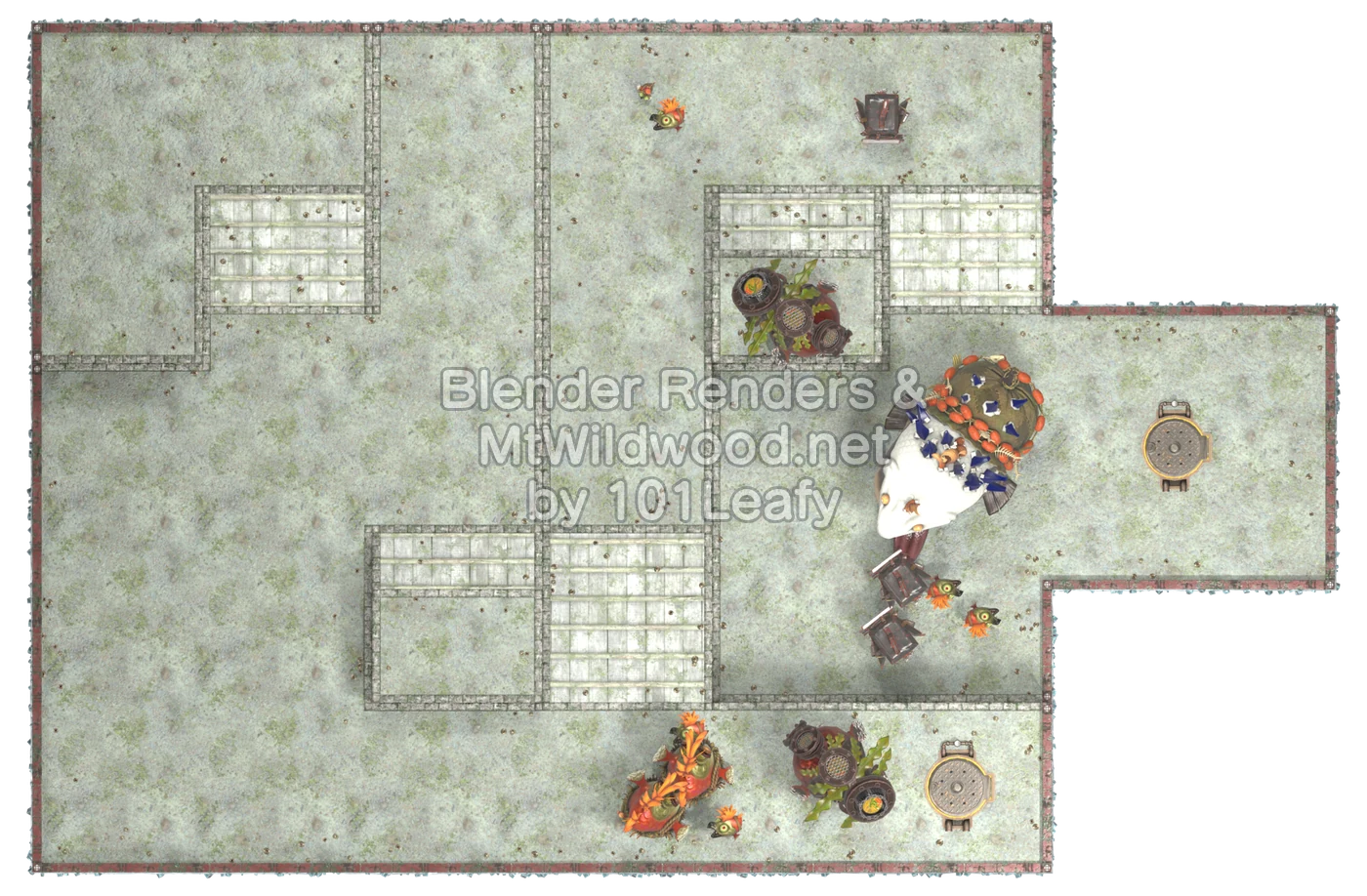 Splatoon Raiders Alphreydo Buried Ruins Floor 1 Map (top view)