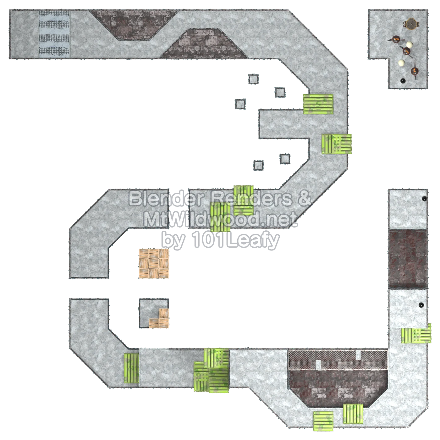 Splatoon Raiders Awlmun Den Map (top view)