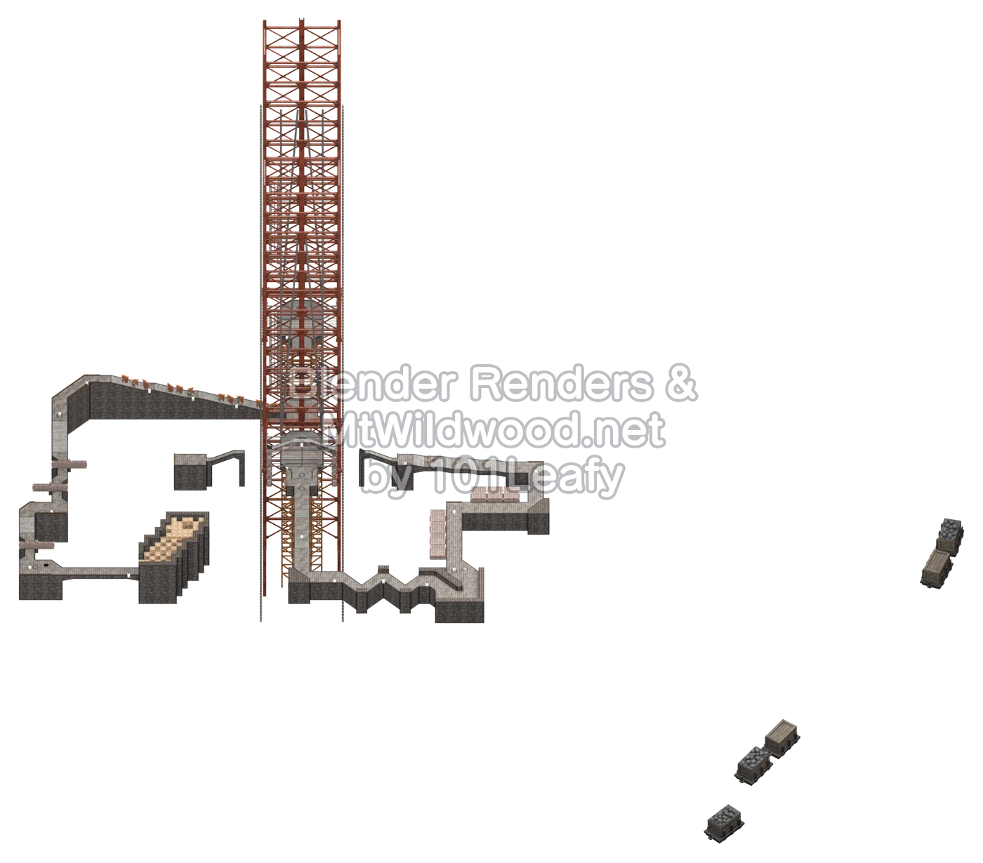 Splatoon Raiders Blended Up Map (45° view)