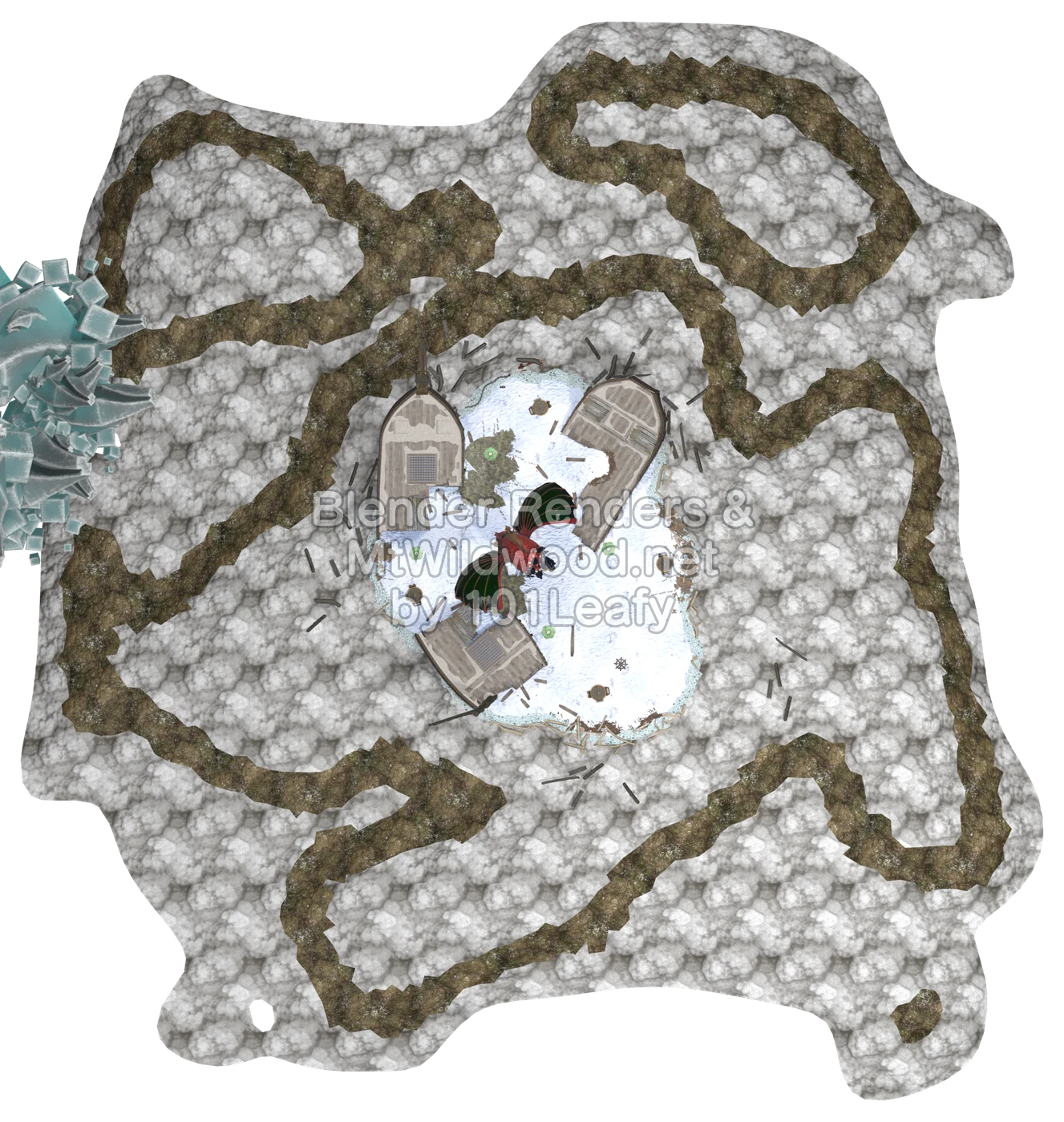 Splatoon Raiders Bowtlode Temple Map (top view)
