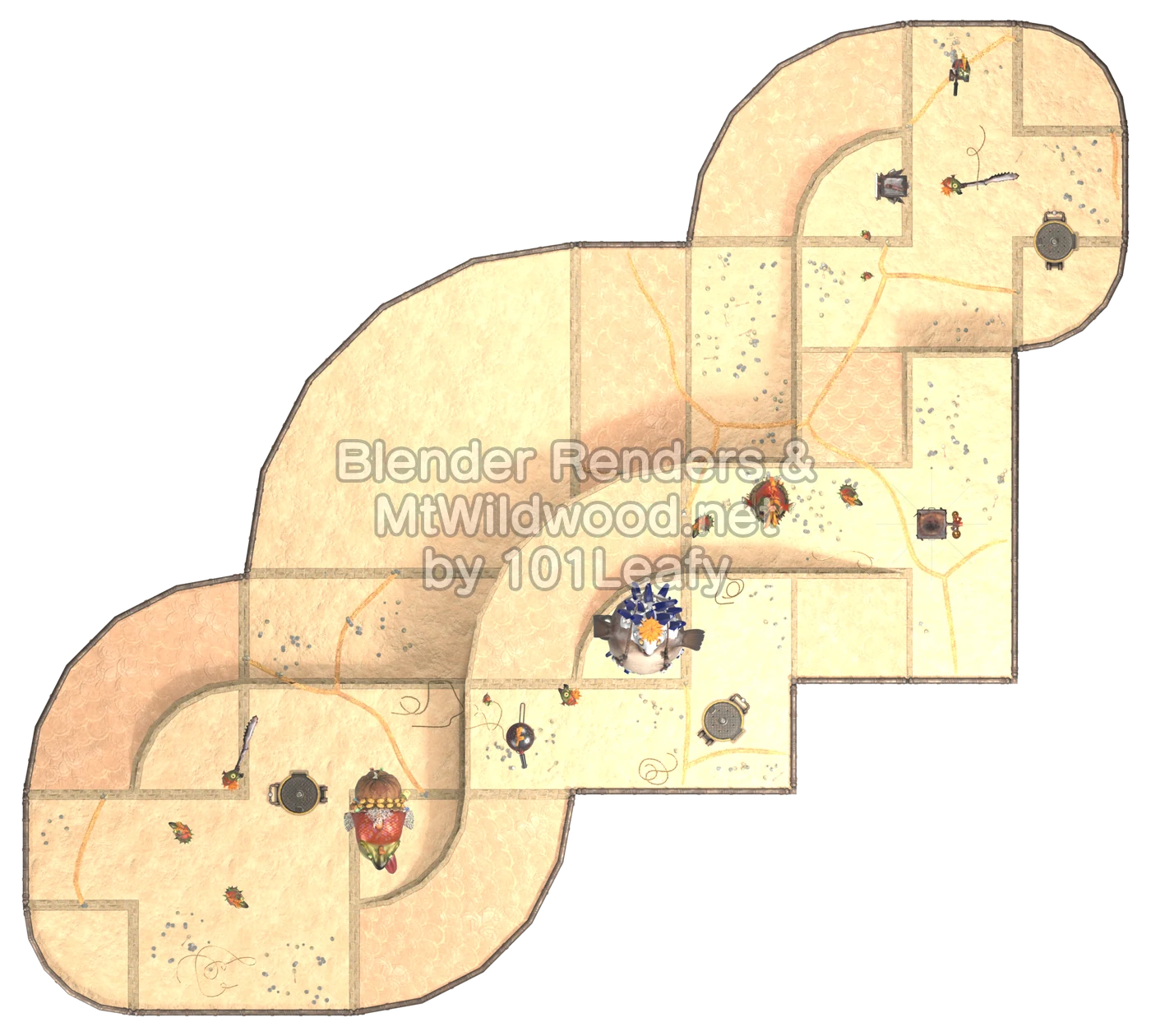 スプラトゥーン レイダース 無限食堂 追加配置3 マップ（真上から）
