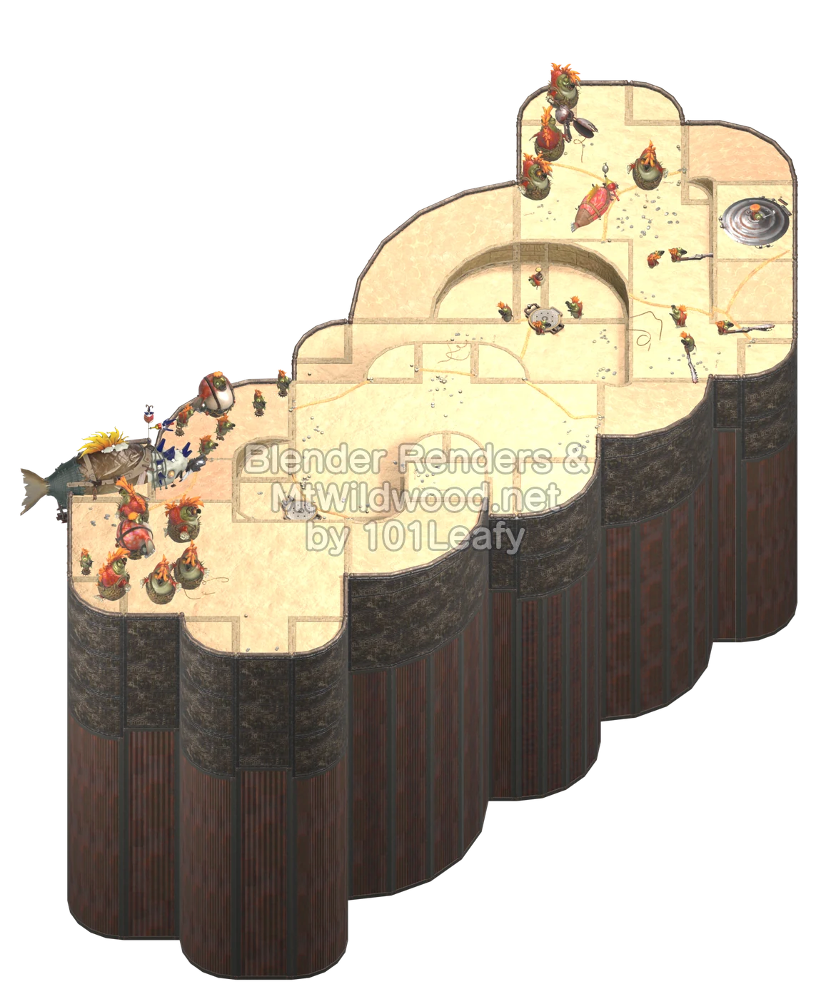 スプラトゥーン レイダース 無限食堂 追加配置4 マップ（45°から）