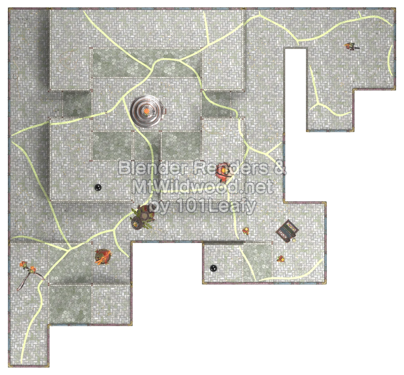 Splatoon Raiders Tier 1 Map B Floor 1 Map (top view)
