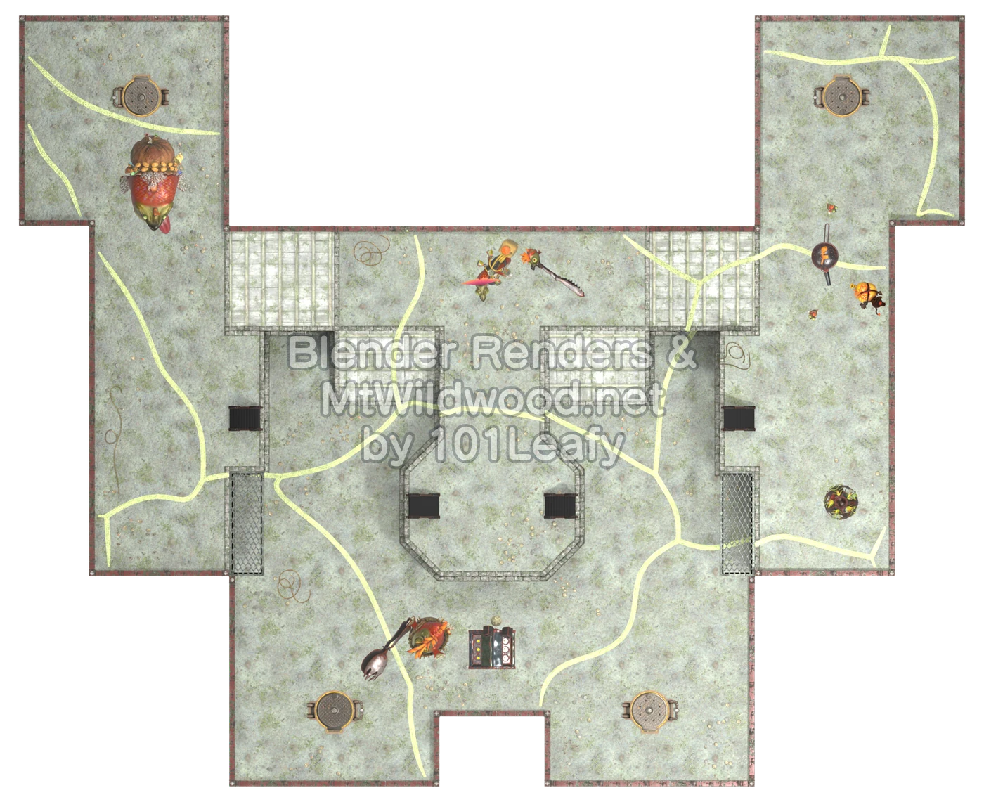 Splatoon Raiders Tier 1 Map E Floor 13 Map (top view)