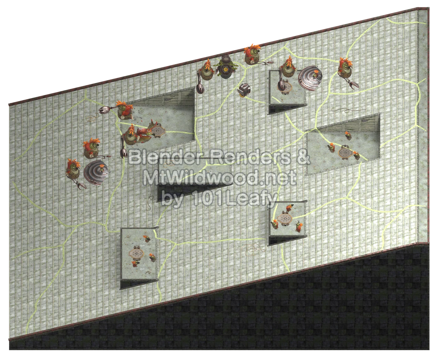 Splatoon Raiders Bodenloses Bankett Ebene 14 Karte (45°-Ansicht)