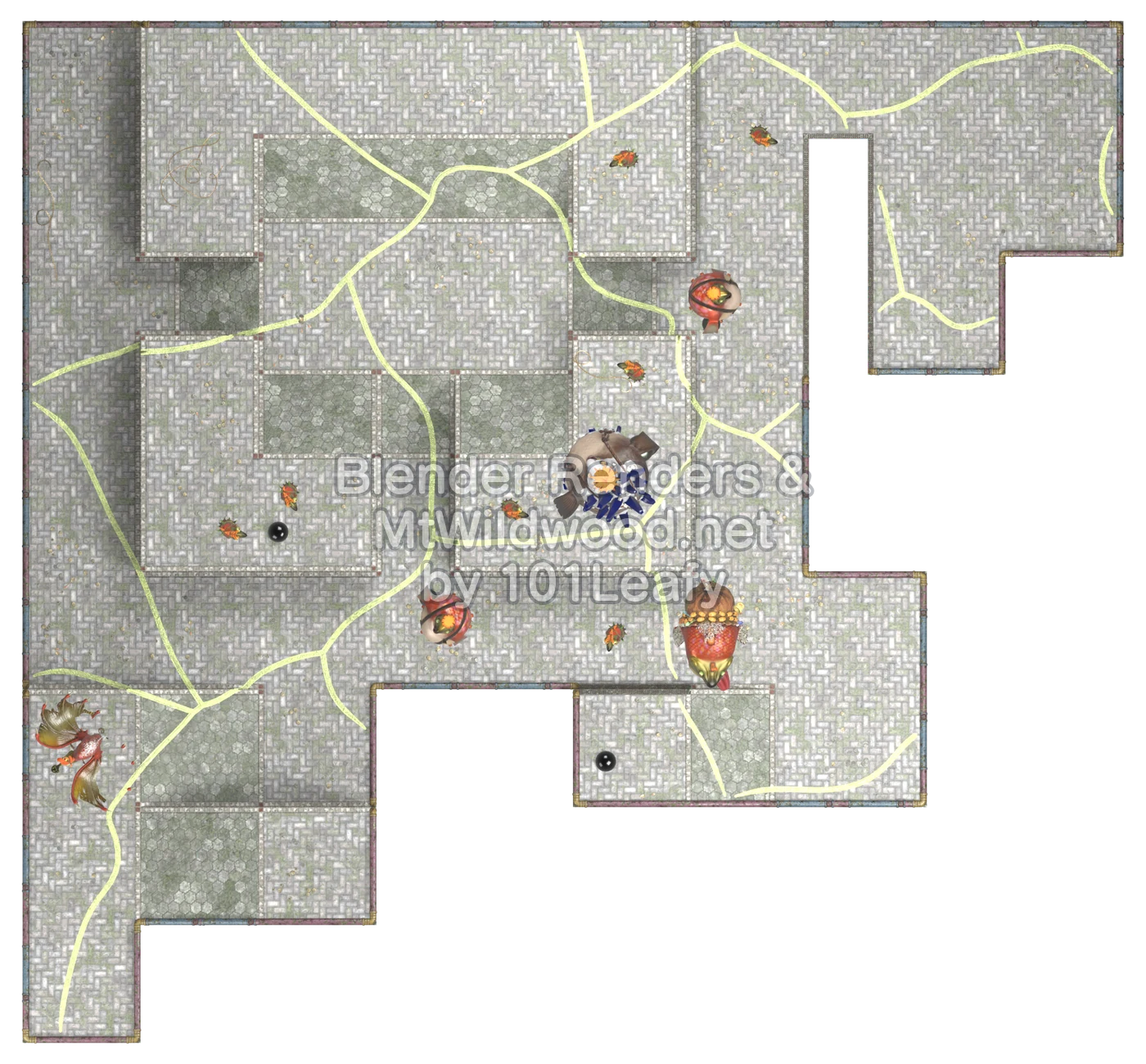 Splatoon Raiders Tier 1 Map B Floor 15 Map (top view)