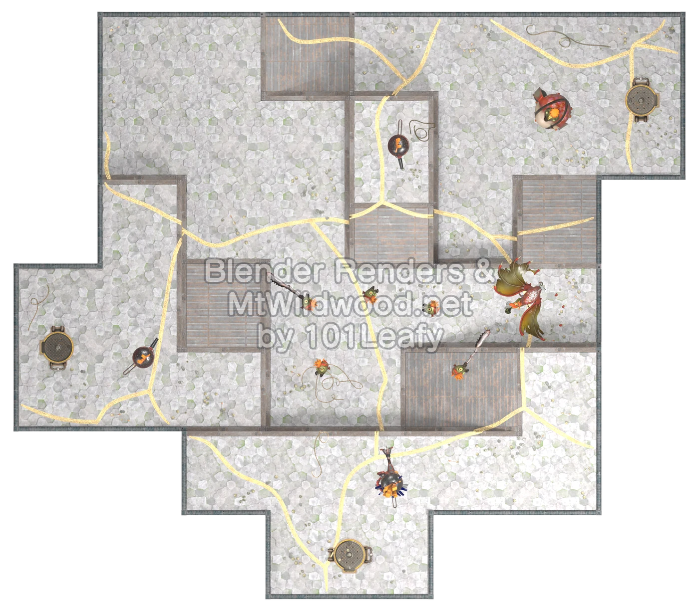 Splatoon Raiders Tier 2 Map C Floor 18 Map (top view)