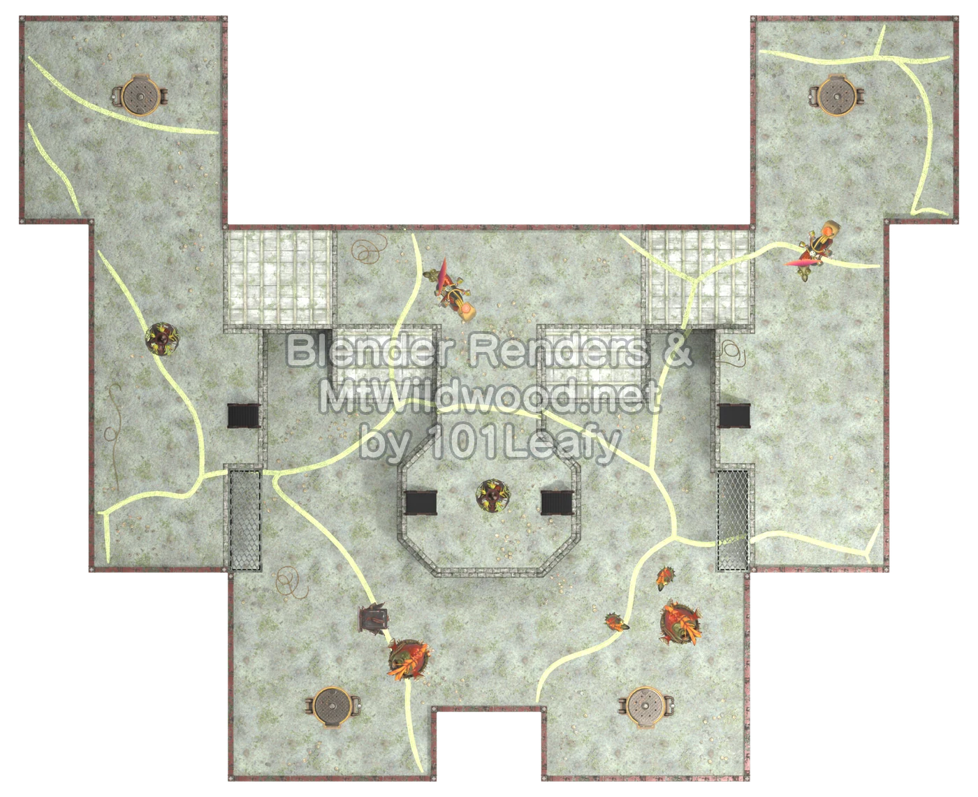 Splatoon Raiders Tier 1 Map E Floor 2 Map (top view)