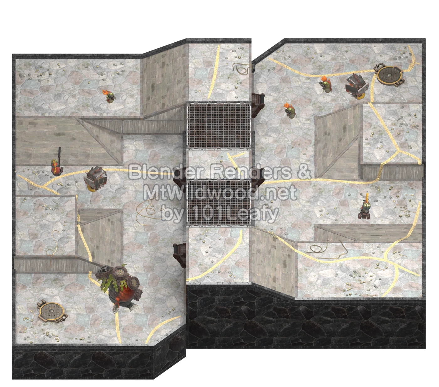 Splatoon Raiders Tier 2 Map A Floor 20 Map (45° view)
