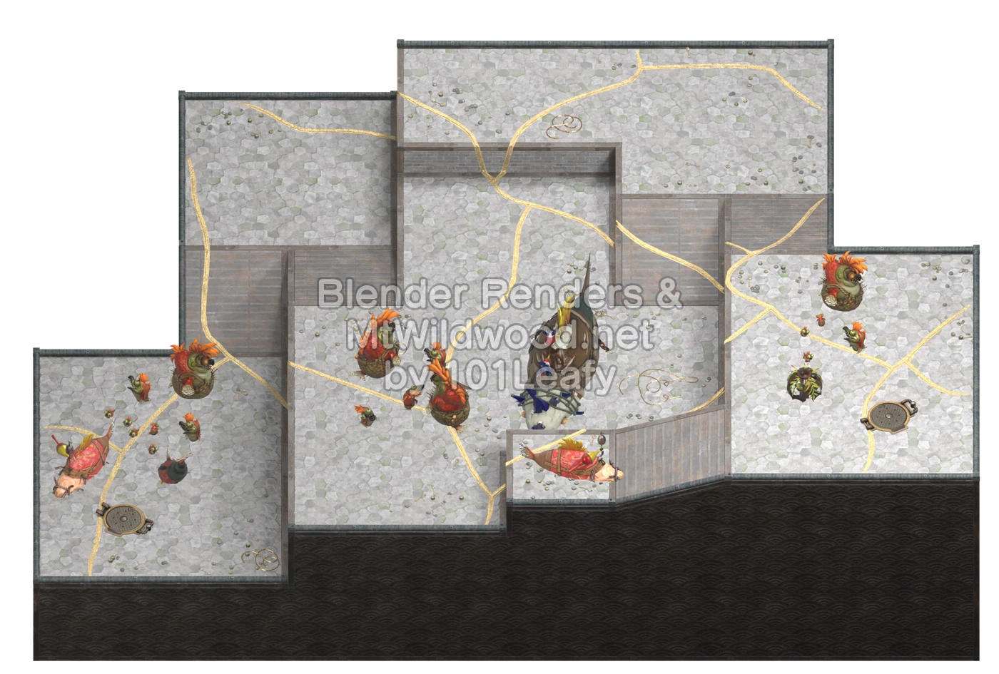Splatoon Raiders Tier 2 Map E Floor 21 Map (45° view)