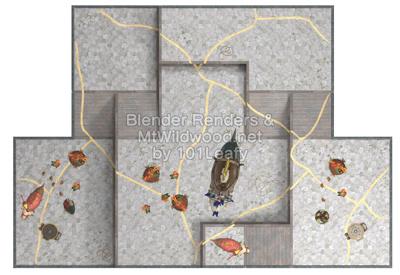 Splatoon Raiders Tier 2 Map E Floor 21 Map (top view)