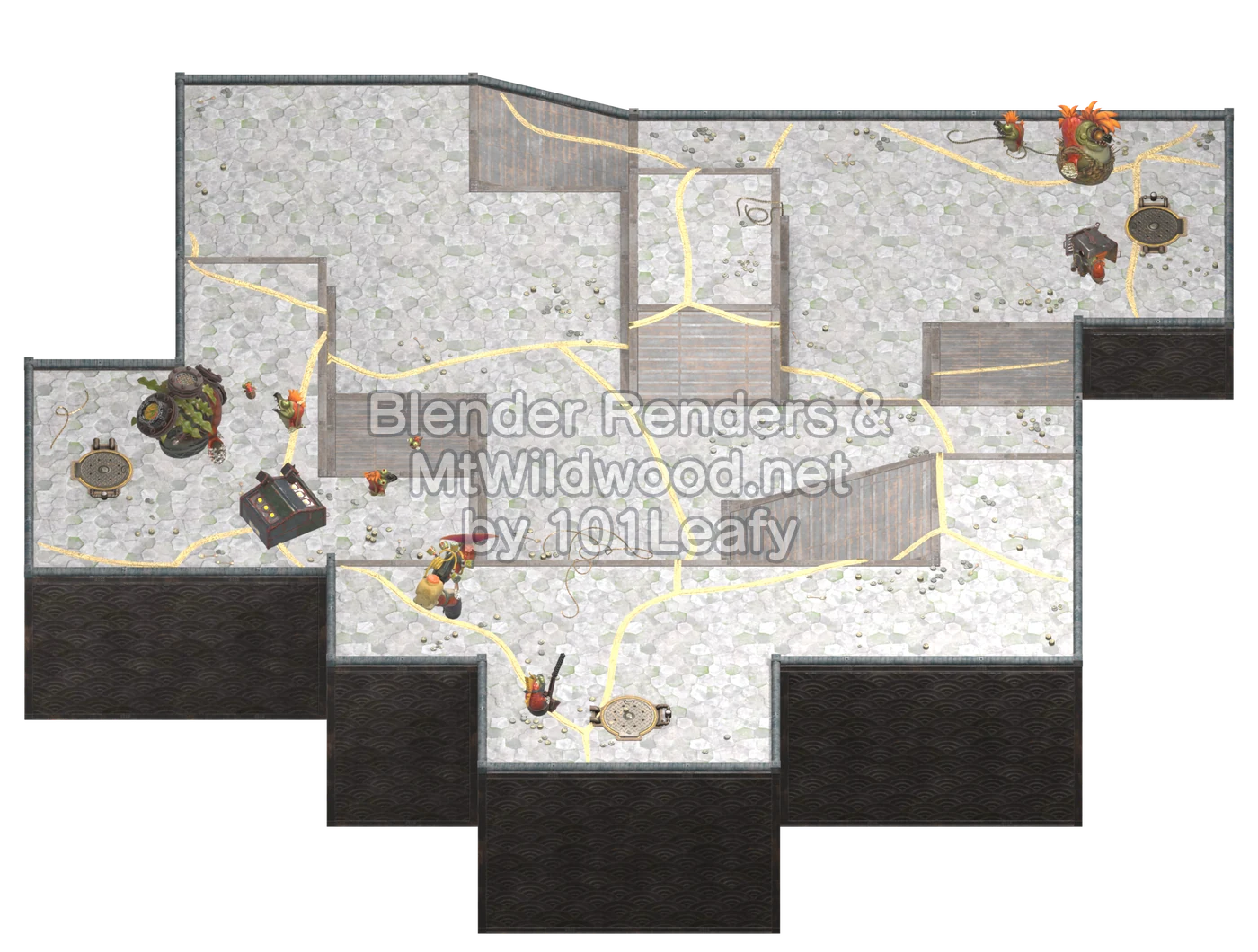 Splatoon Raiders Tier 2 Map C Floor 25 Map (45° view)