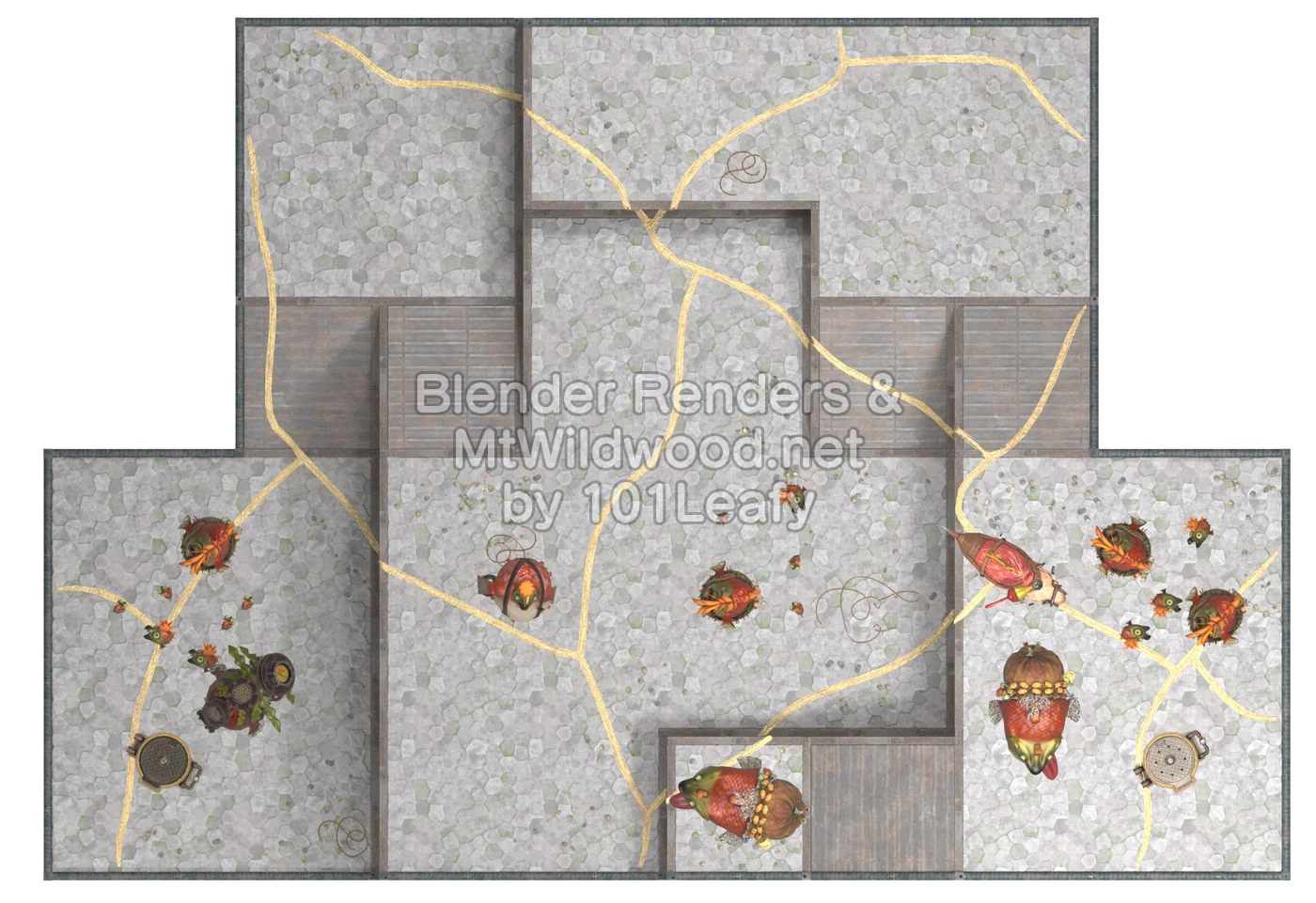 Splatoon Raiders Tier 2 Map E Floor 28 Map (top view)