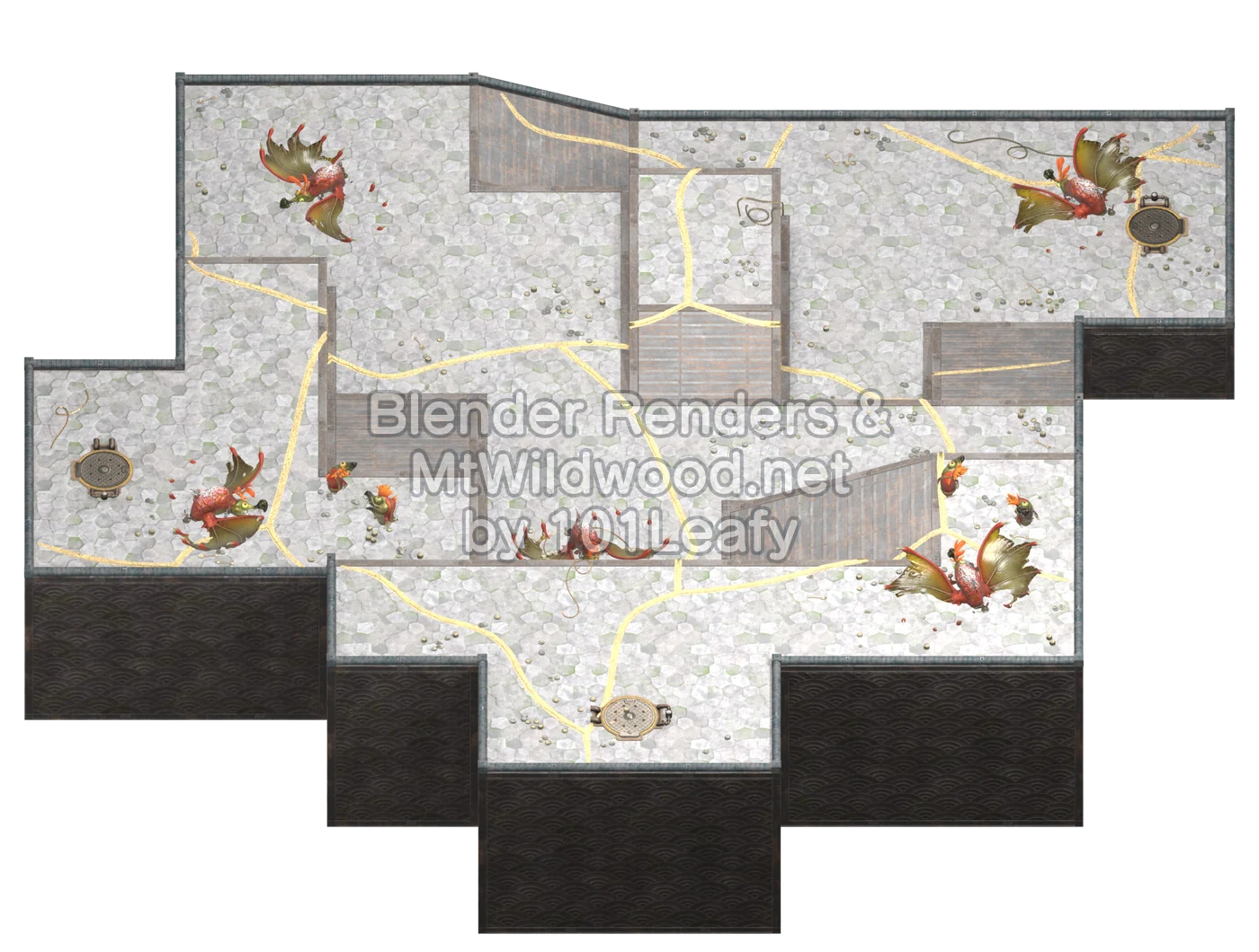 Splatoon Raiders Tier 2 Map C Floor 29 Map (45° view)