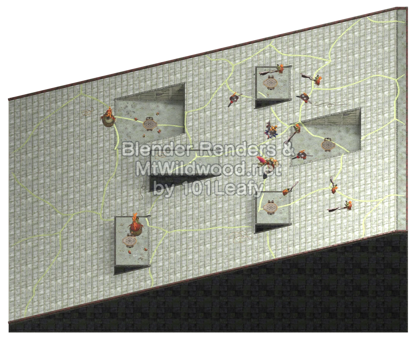 Splatoon Raiders Mensa sconfinata Piano 3: mappa (vista a 45°)
