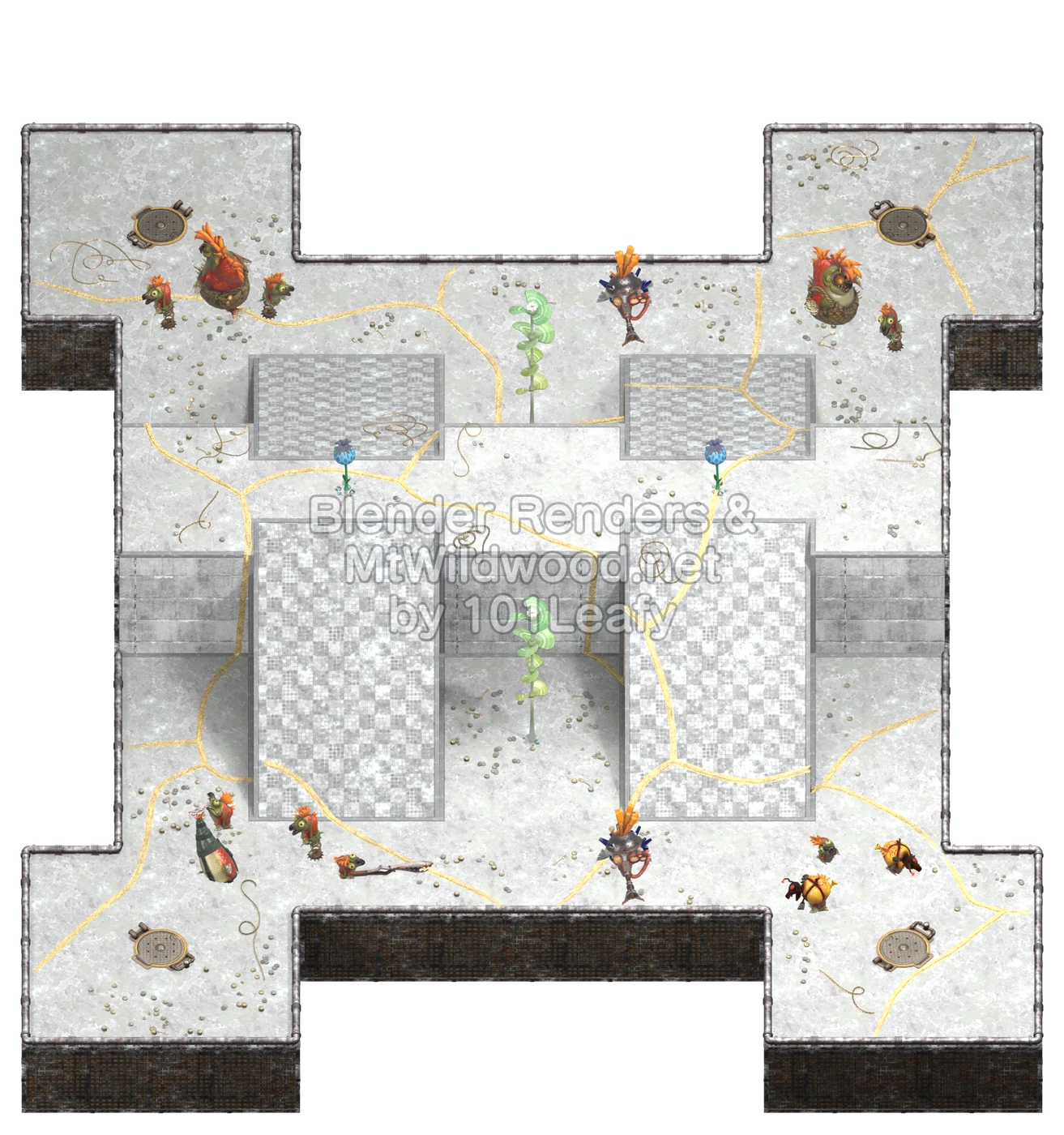 Splatoon Raiders Bufé sinfín Piso 33: mapa (vista a 45°)