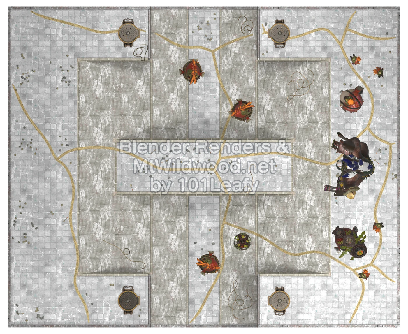 Splatoon Raiders Tier 3 Map E Floor 36 Map (top view)