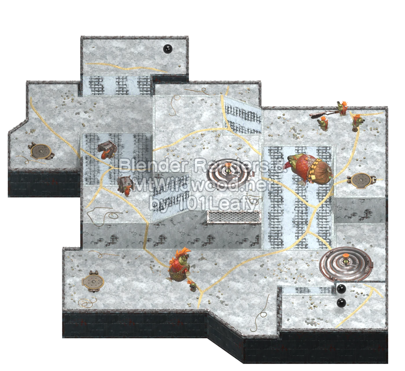 Splatoon Raiders Bufé sinfín Piso 41: mapa (vista a 45°)