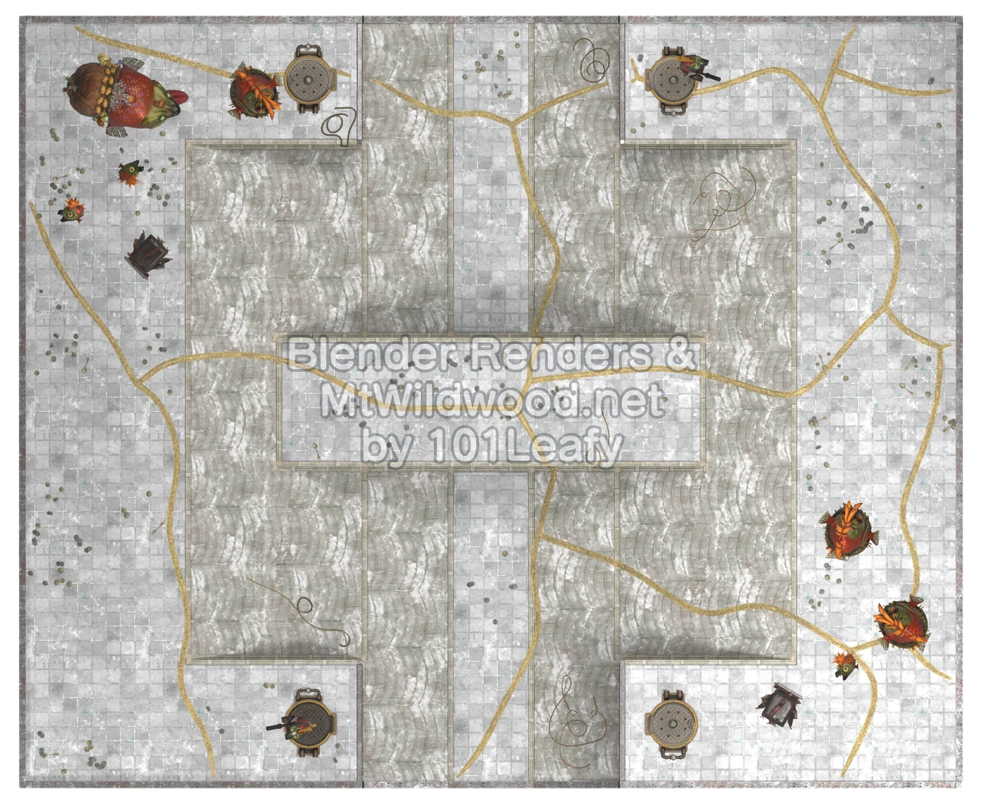 Splatoon Raiders Tier 3 Map E Floor 43 Map (top view)