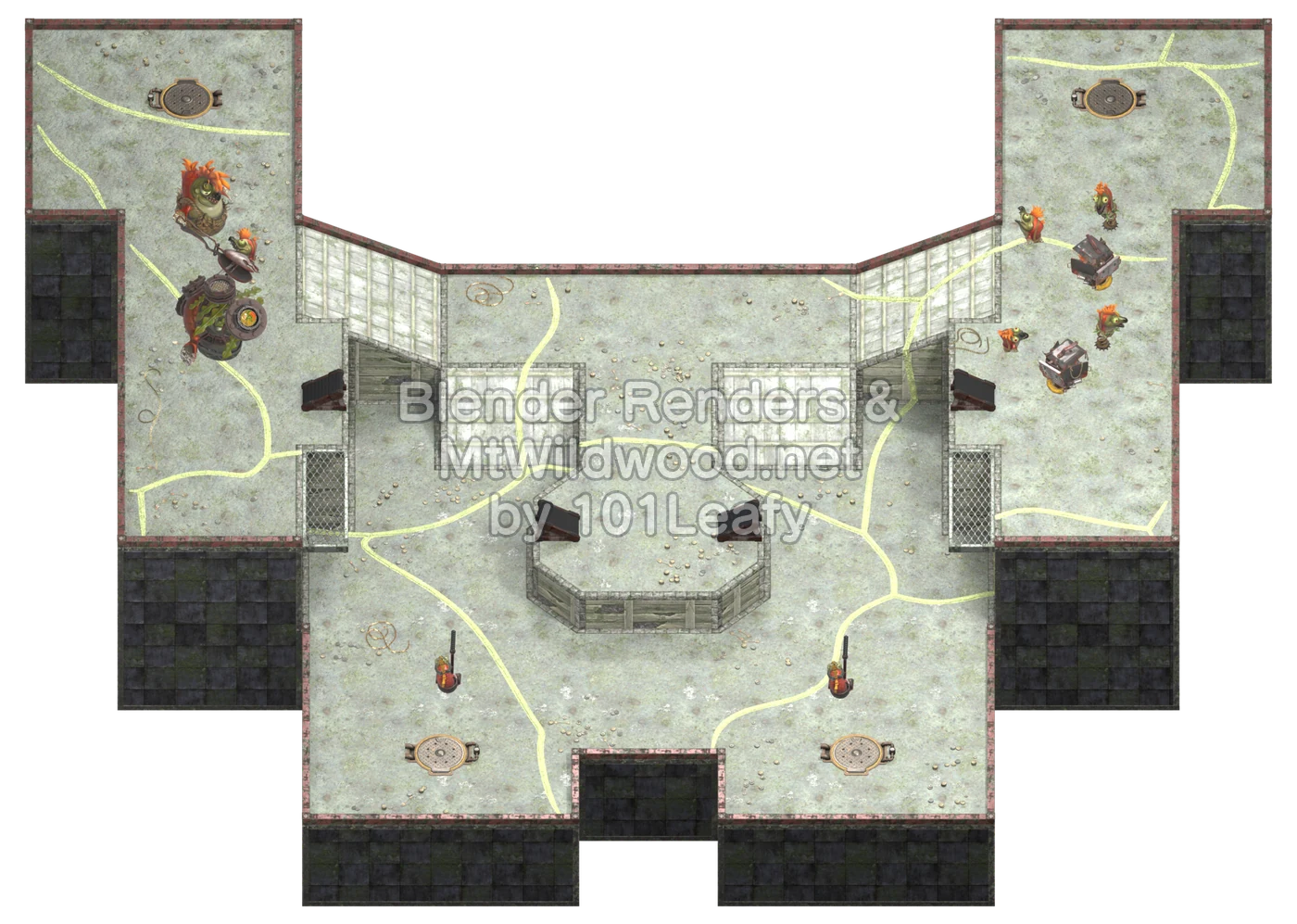 Splatoon Raiders Tier 1 Map E Floor 47 Map (45° view)
