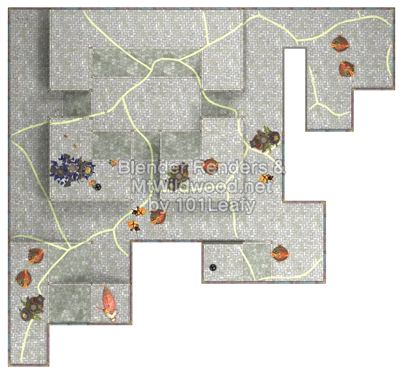 Splatoon Raiders Tier 1 Map B Floor 48 Map (top view)