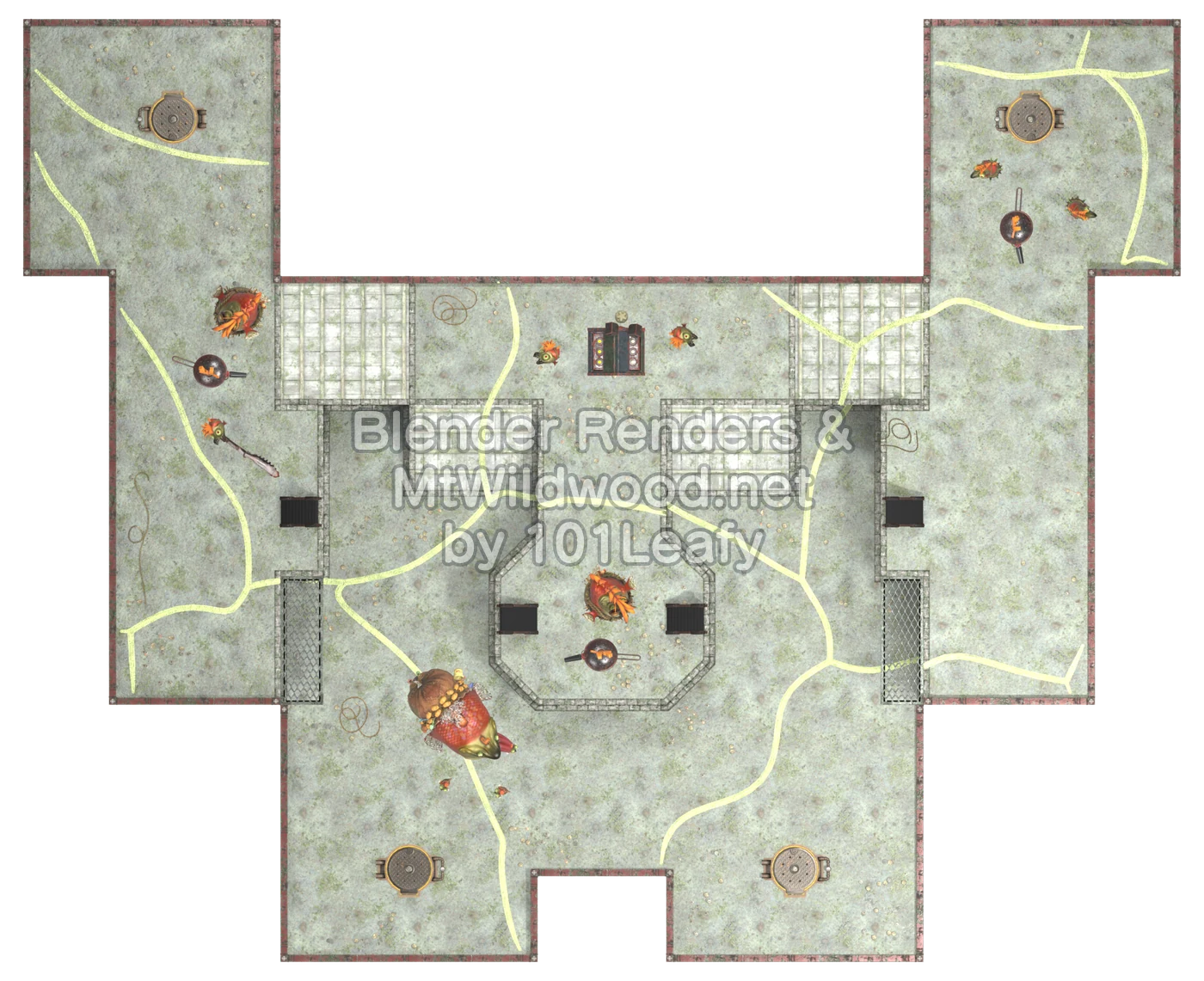 Splatoon Raiders Tier 1 Map E Floor 52 Map (top view)