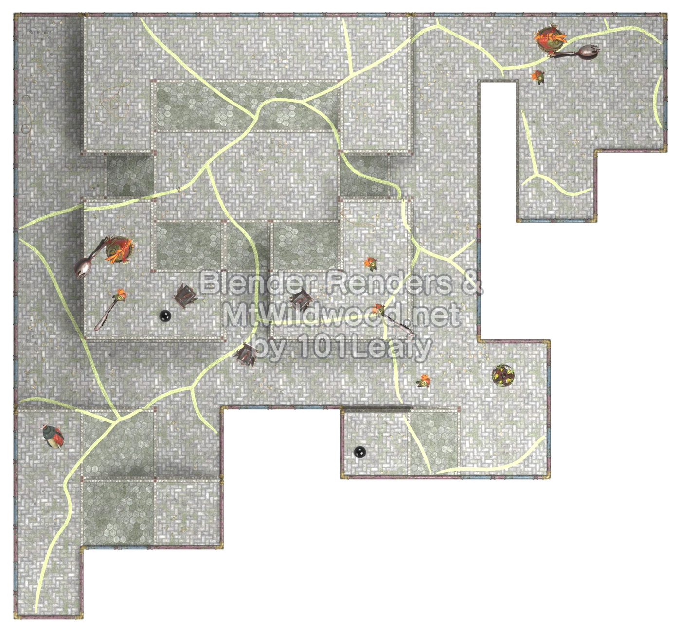 Splatoon Raiders Tier 1 Map B Floor 55 Map (top view)