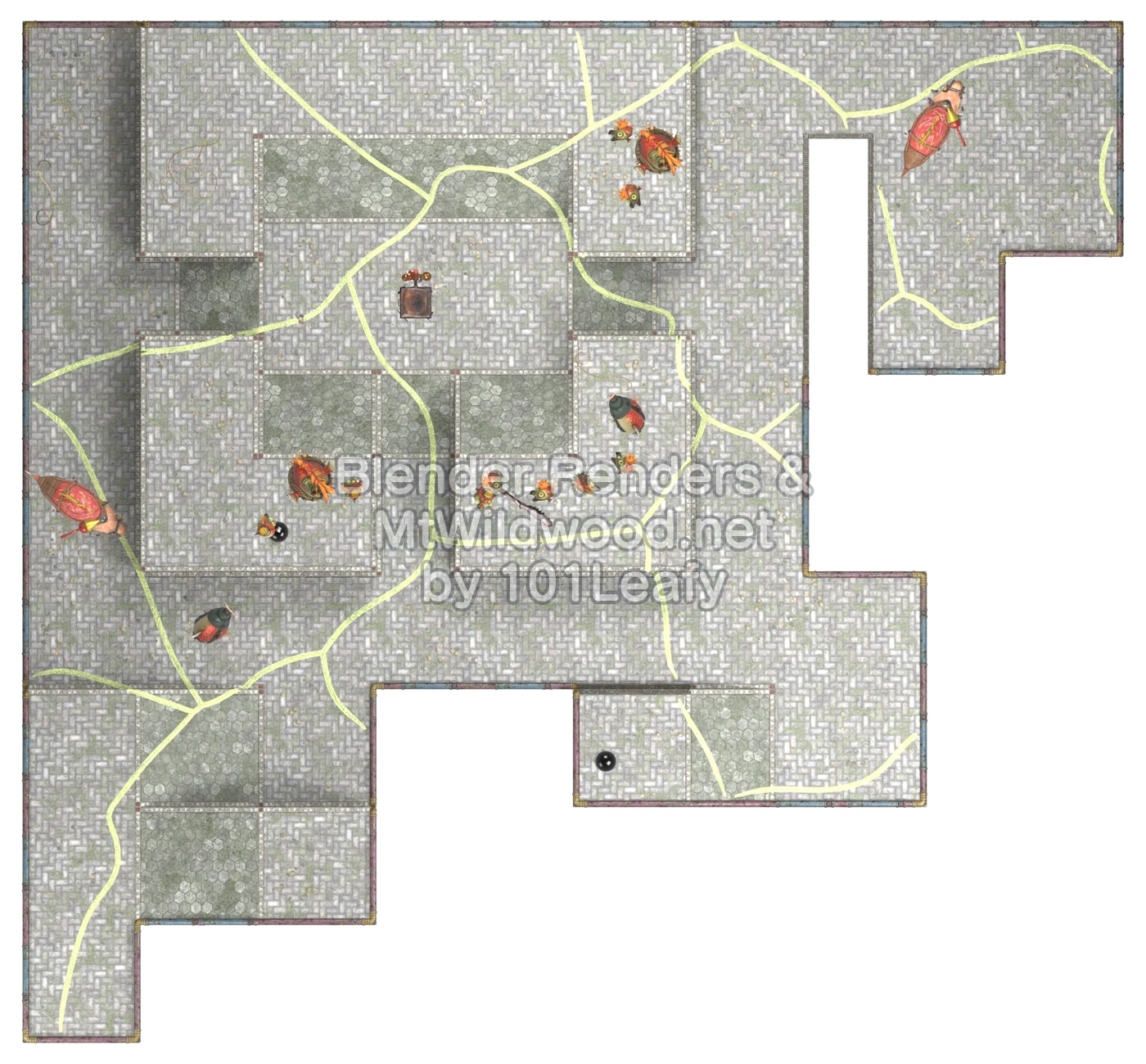 Splatoon Raiders Tier 1 Map B Floor 59 Map (top view)