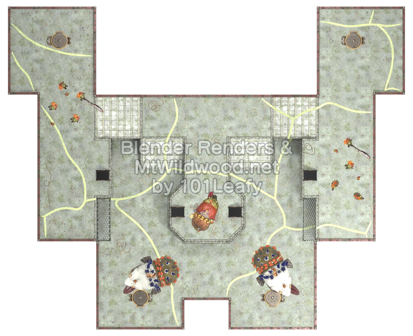 Splatoon Raiders Tier 1 Map E Floor 60 Map (top view)