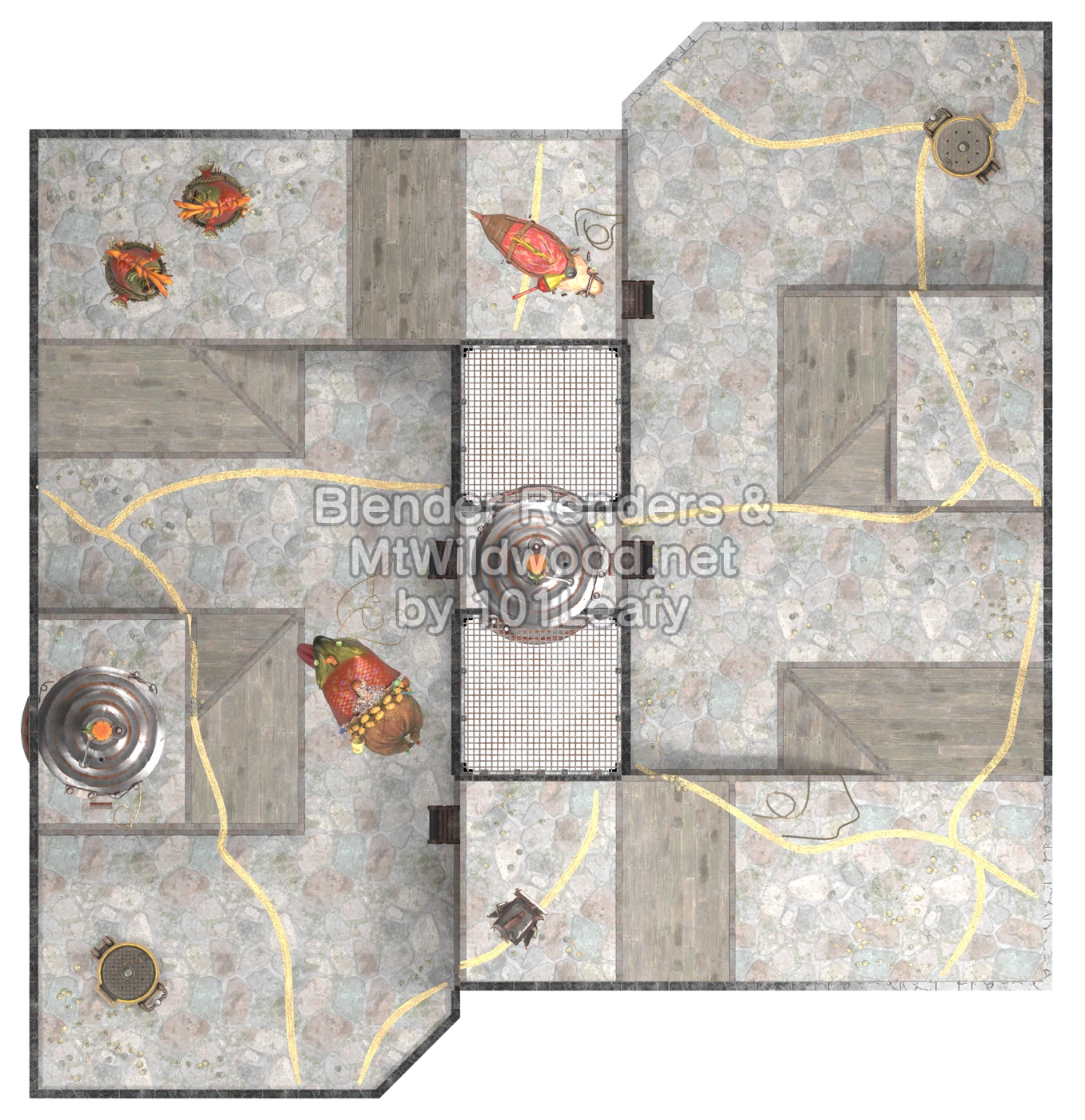 Splatoon Raiders Tier 2 Map A Floor 61 Map (top view)