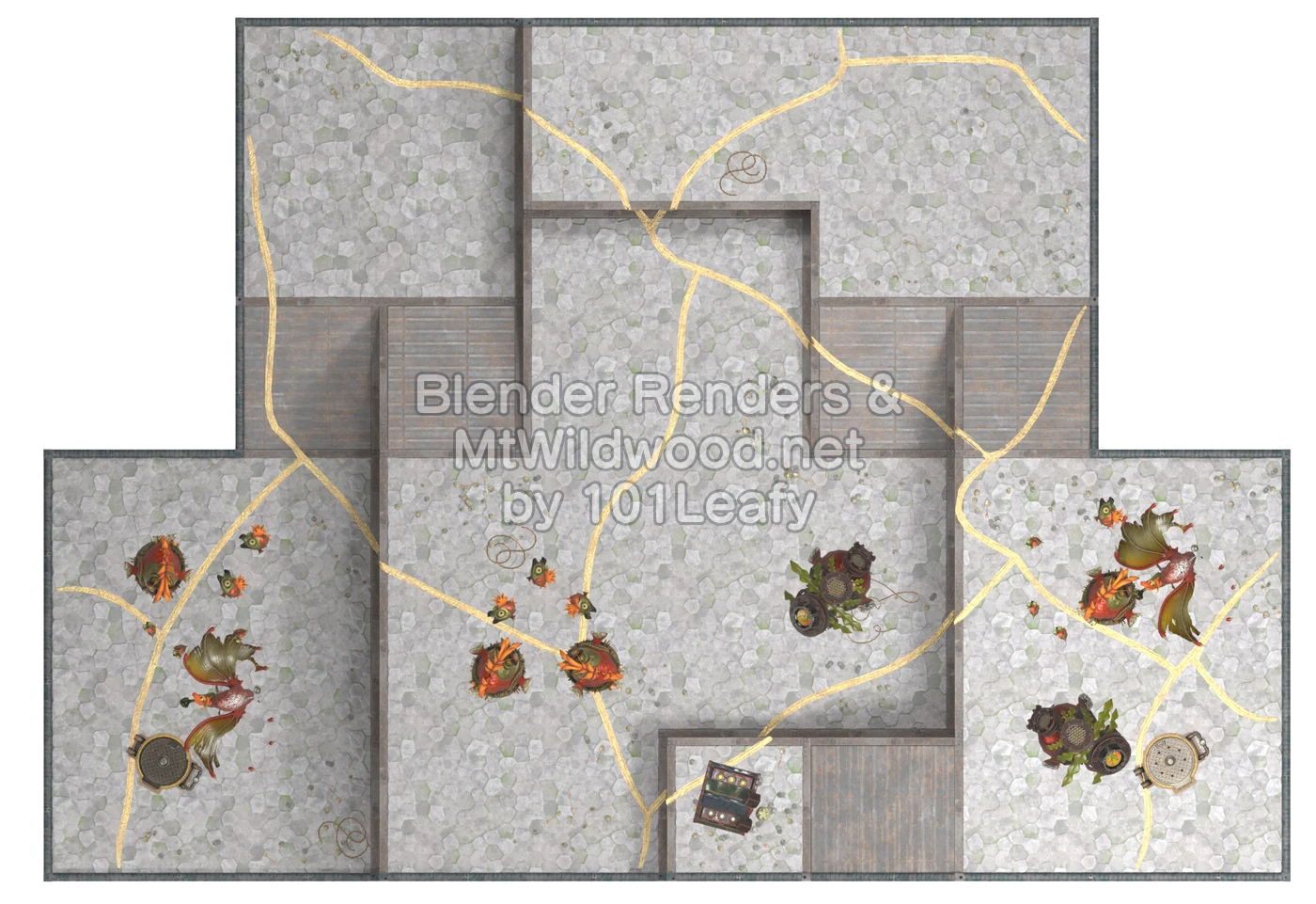 Splatoon Raiders Tier 2 Map E Floor 62 Map (top view)
