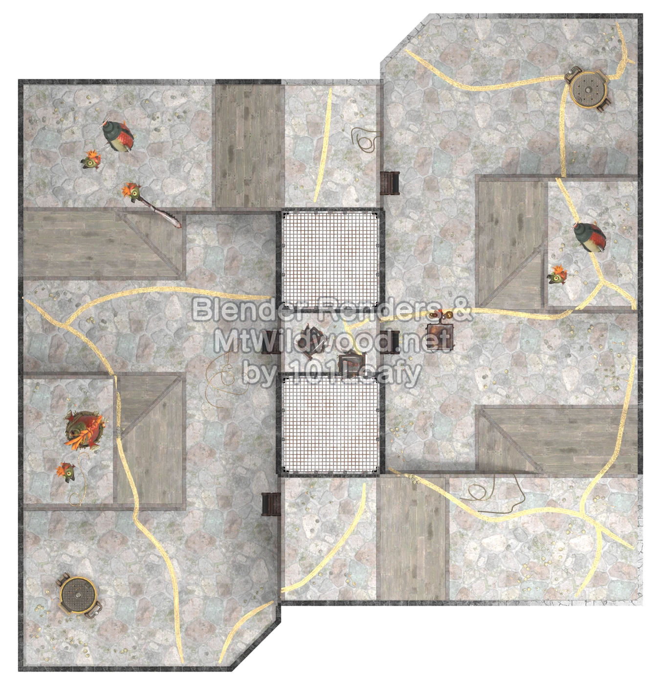 Splatoon Raiders Tier 2 Map A Floor 65 Map (top view)