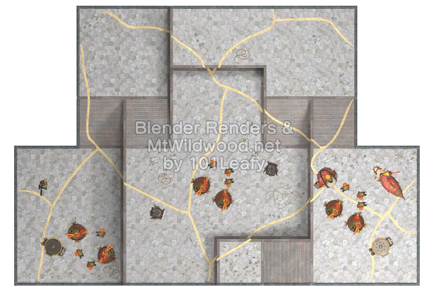 Splatoon Raiders Tier 2 Map E Floor 67 Map (top view)