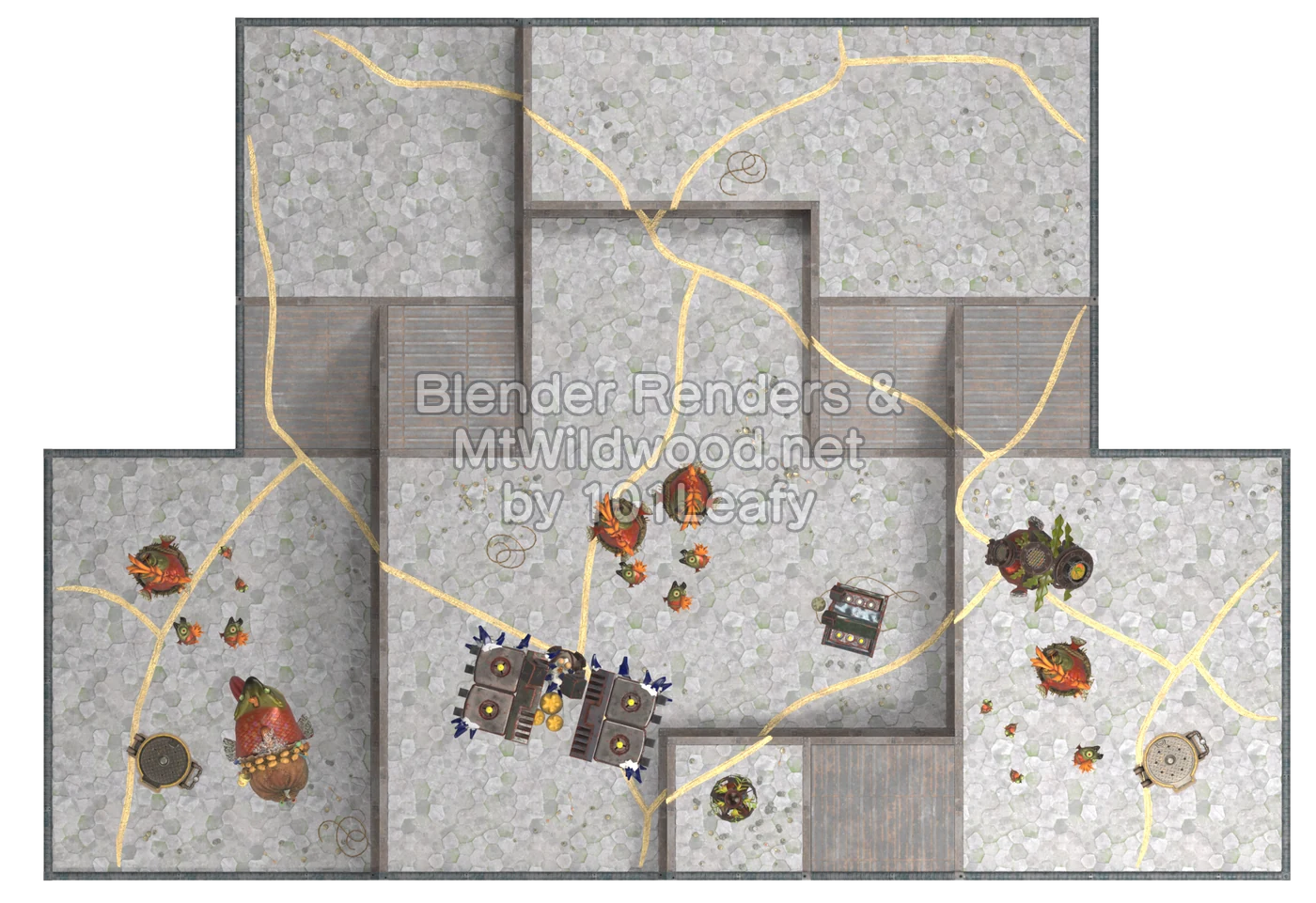 Splatoon Raiders Tier 2 Map E Floor 75 Map (top view)