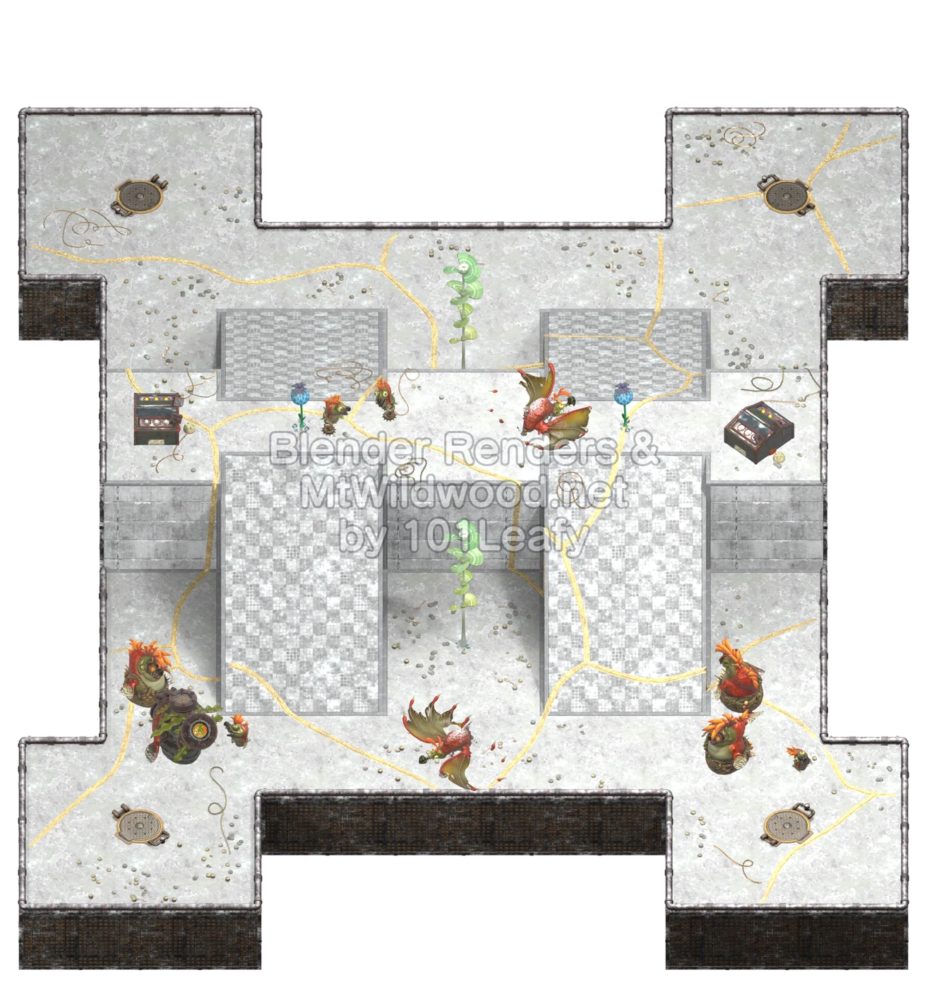 Splatoon Raiders Bufé sinfín Piso 79: mapa (vista a 45°)