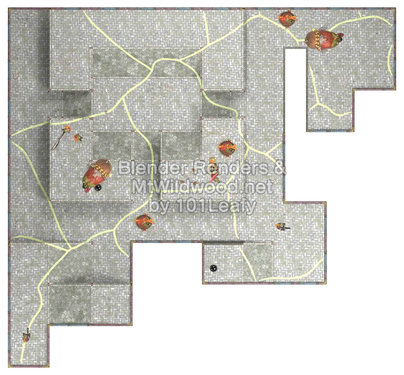Splatoon Raiders Tier 1 Map B Floor 8 Map (top view)