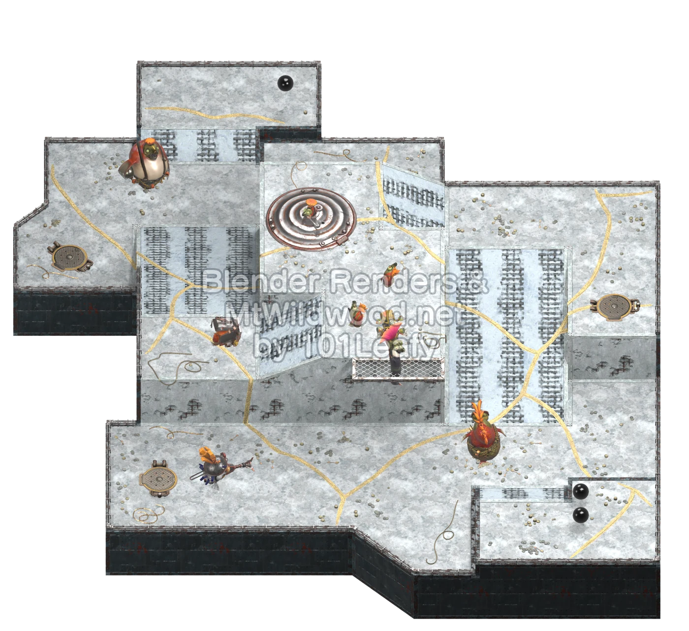 Splatoon Raiders Bufé sinfín Piso 81: mapa (vista a 45°)