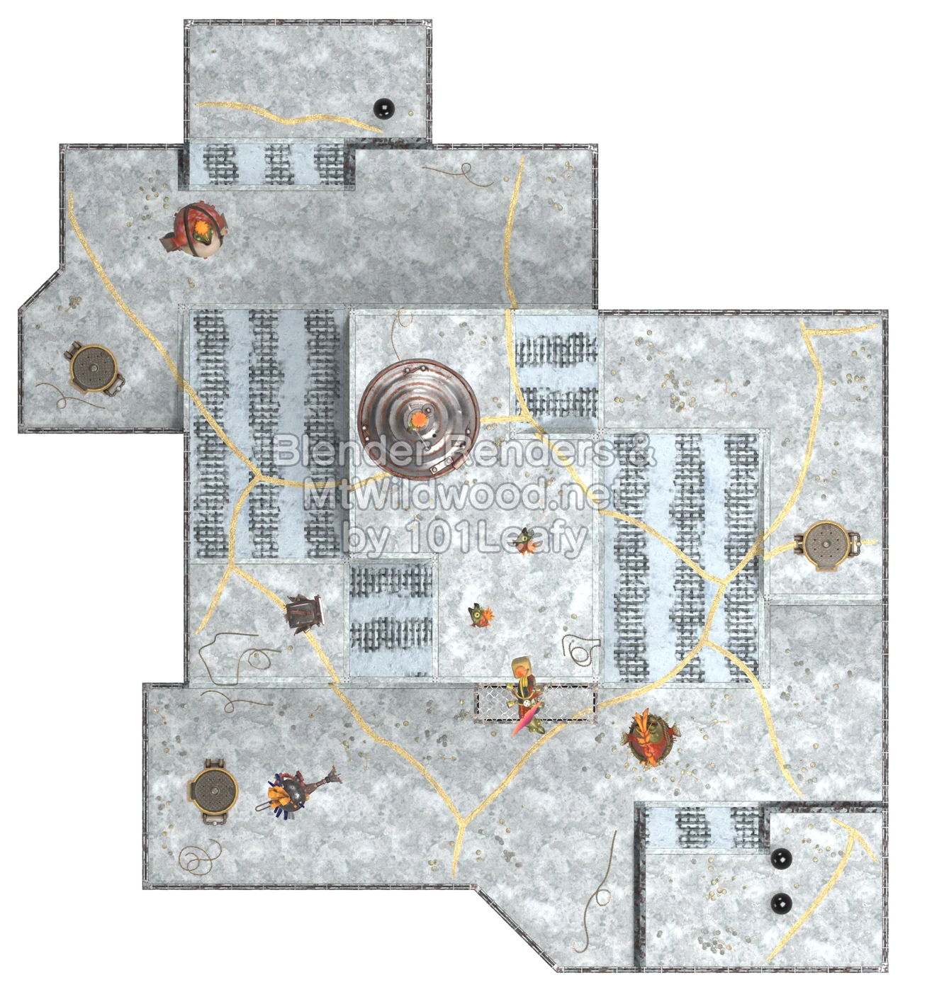 Splatoon Raiders Bufé sinfín Piso 81: mapa (vista cenital)