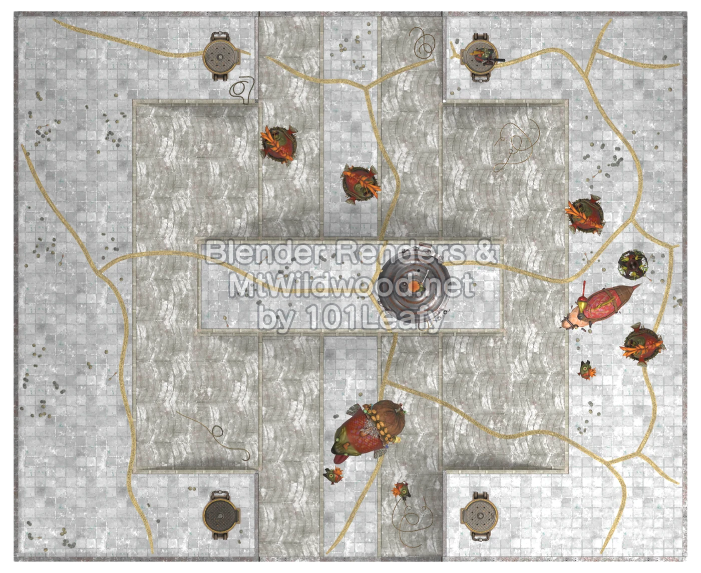Splatoon Raiders Tier 3 Map E Floor 82 Map (top view)