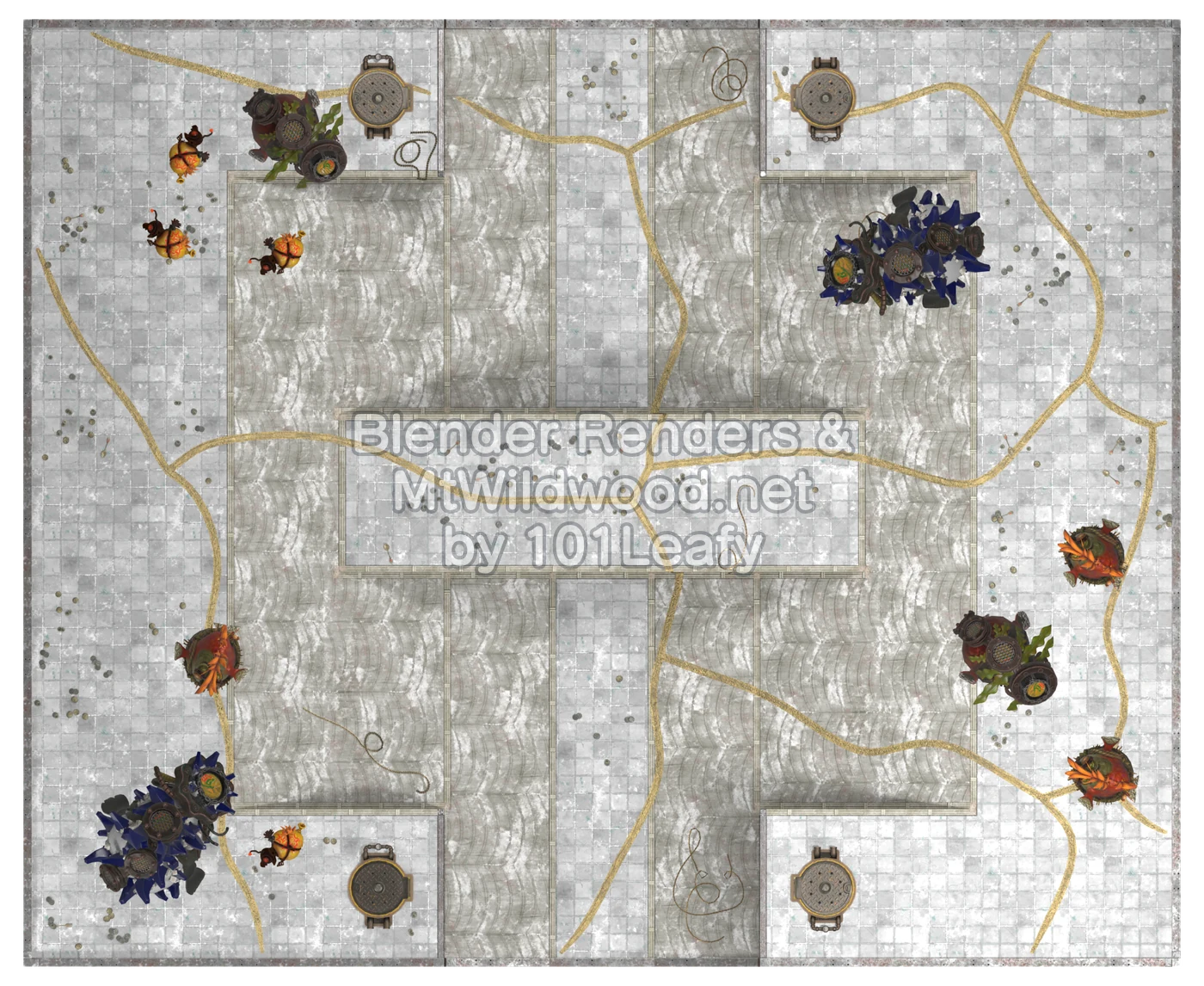 Splatoon Raiders Tier 3 Map E Floor 90 Map (top view)