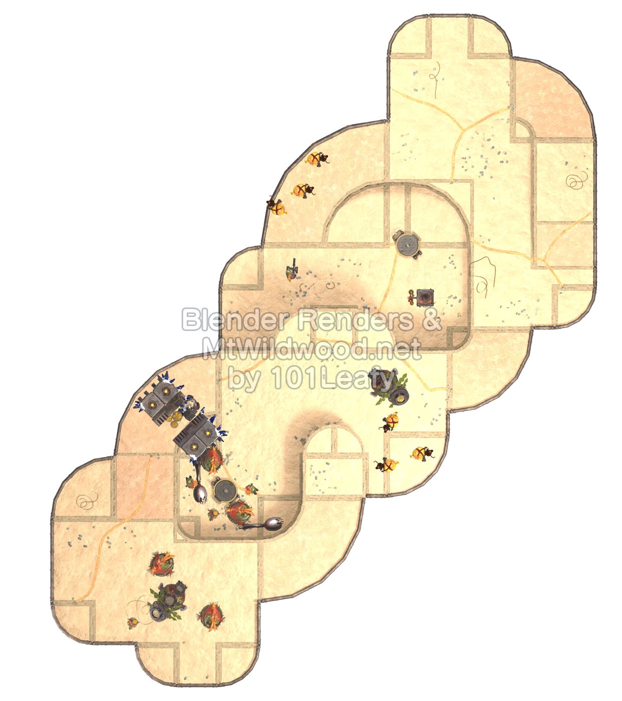 Splatoon Raiders Mensa sconfinata Piano 92: mappa (vista dall'alto)