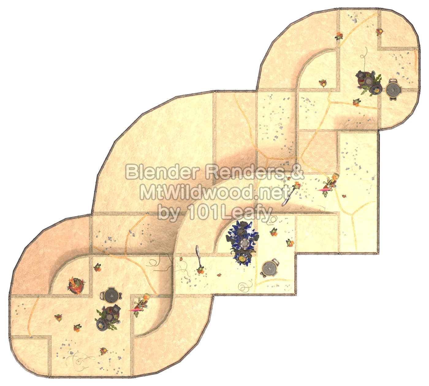 Splatoon Raiders Bufé sinfín Piso 94: mapa (vista cenital)