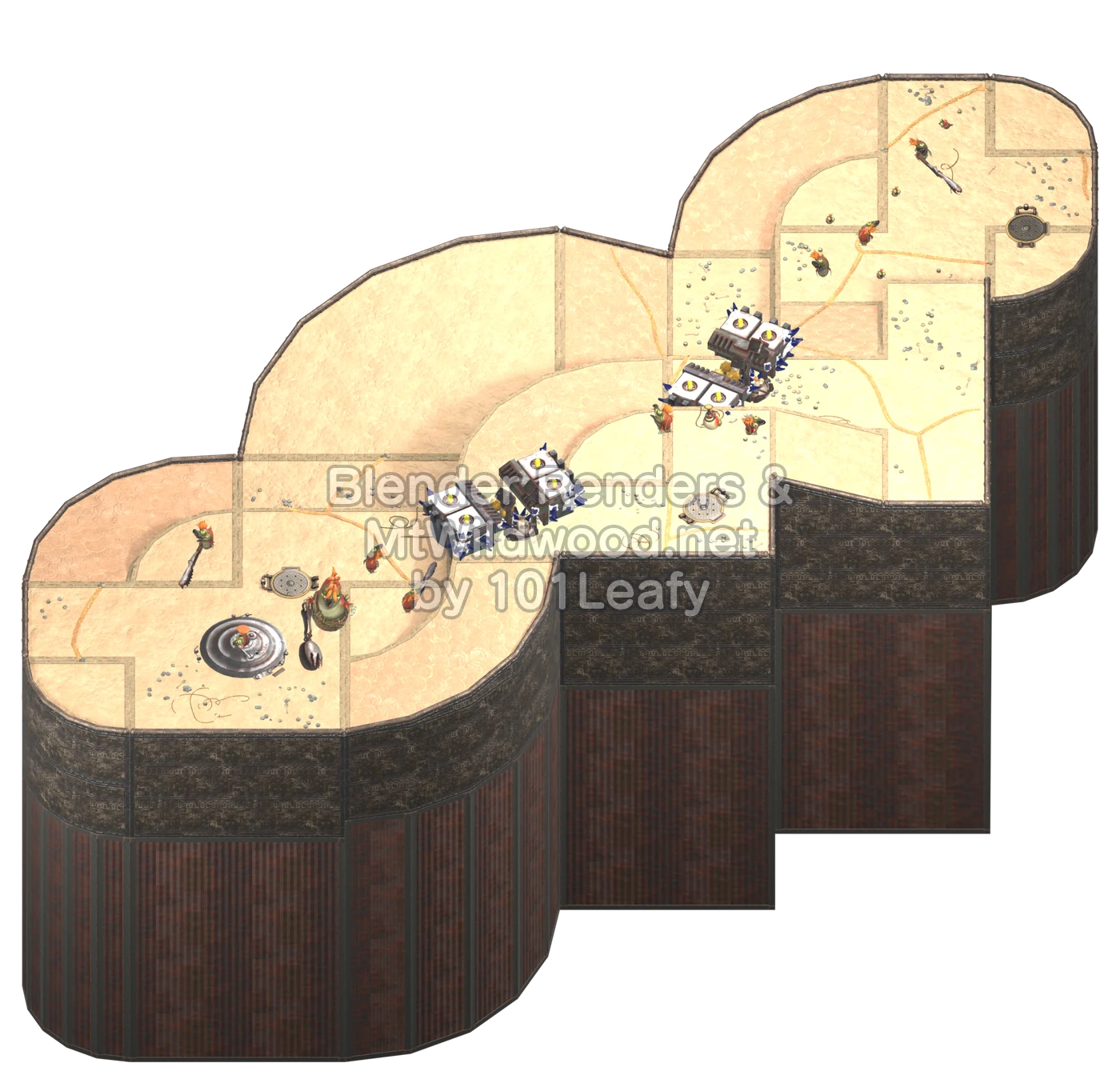 Splatoon Raiders Mensa sconfinata Piano 98: mappa (vista a 45°)