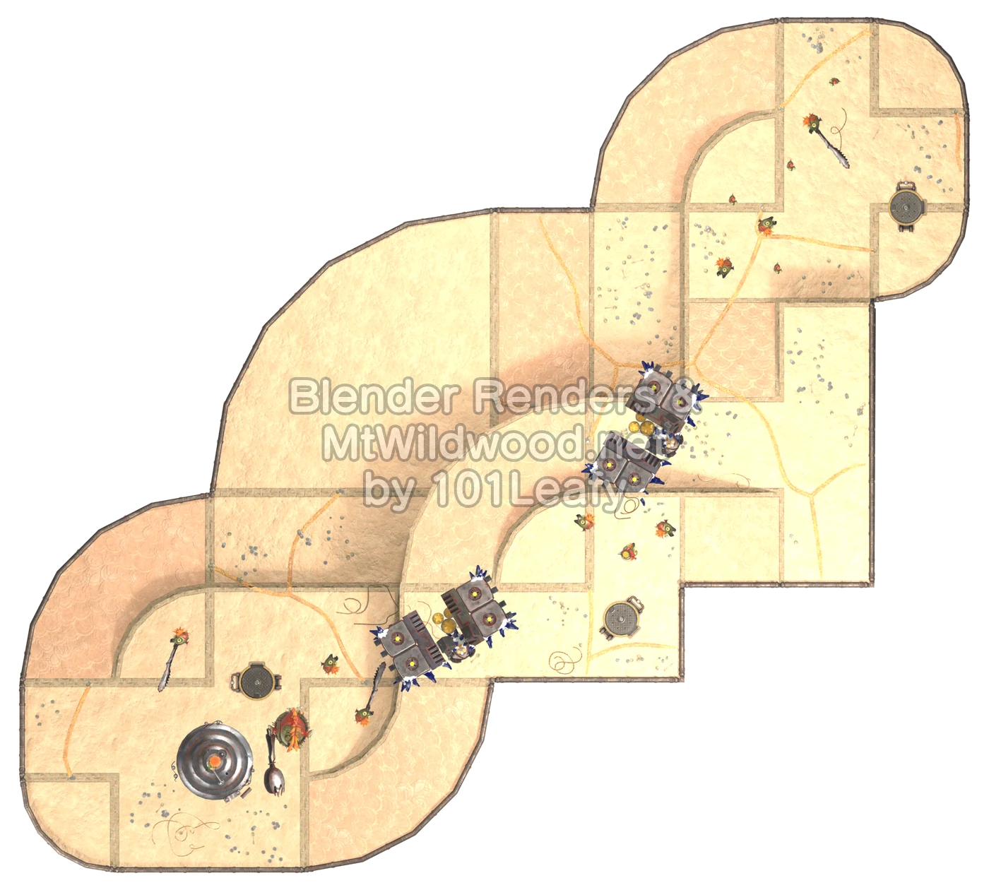 Splatoon Raiders Mensa sconfinata Piano 98: mappa (vista dall'alto)