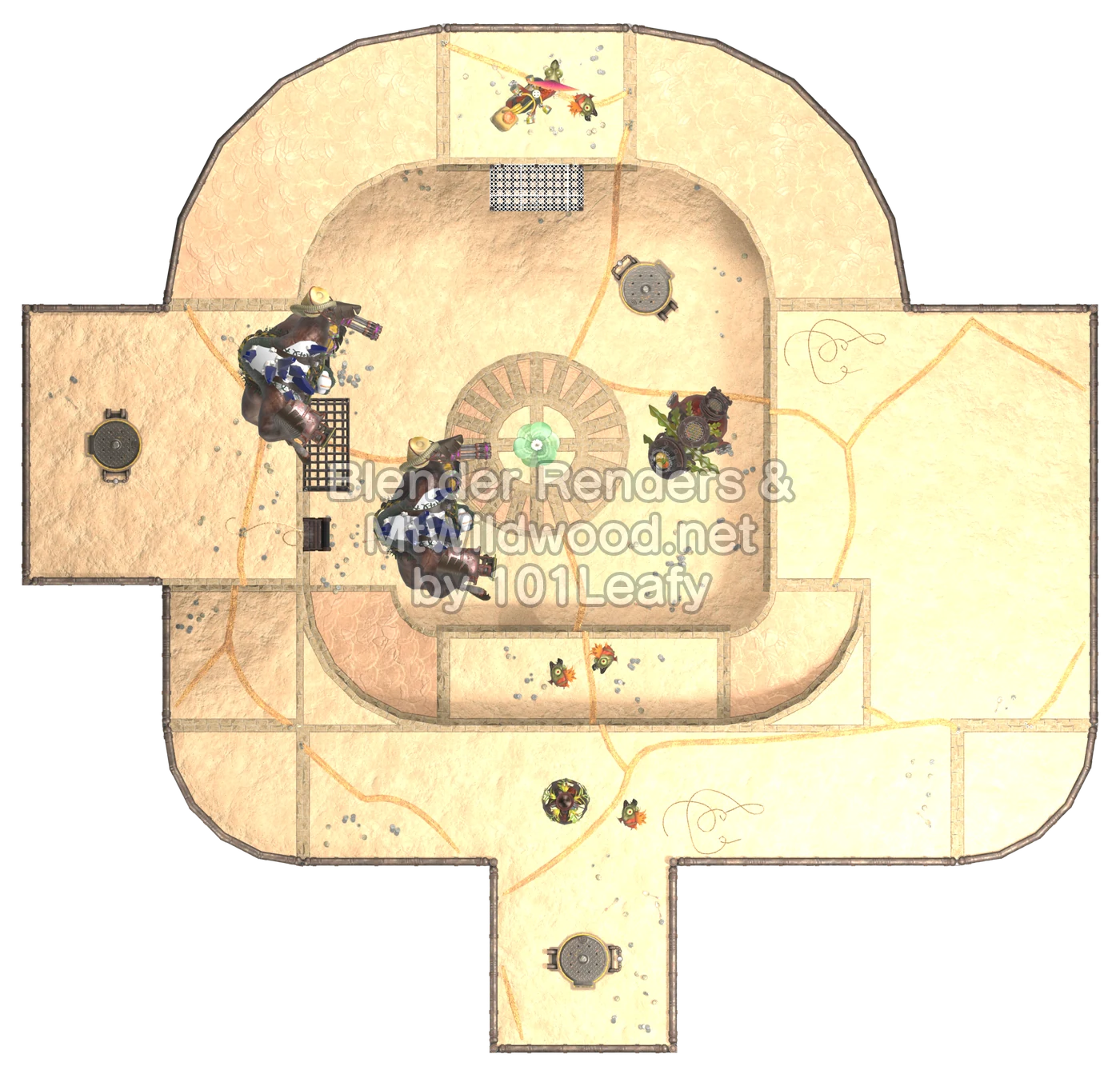 Splatoon Raiders Mensa sconfinata Piano 99: mappa (vista dall'alto)