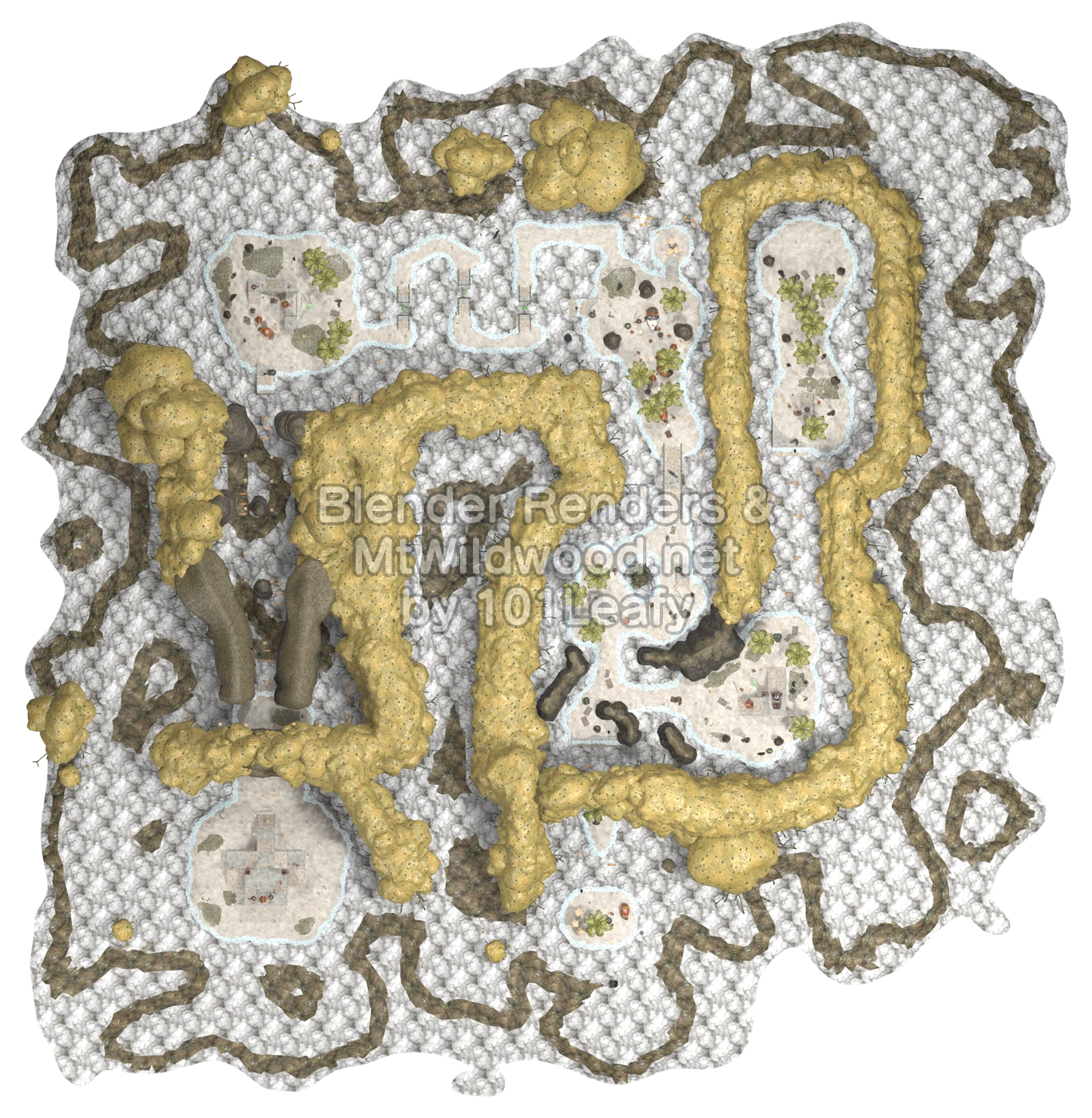 Splatoon Raiders Carbanyara Wetlands Map (top view)