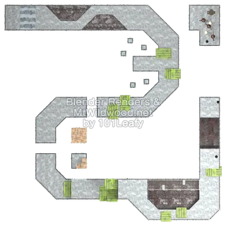 Splatoon Raiders Awlmun Den Map (top view)