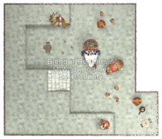 Splatoon Raiders Chowda Buried Ruins Map (top view)