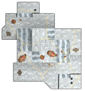 Splatoon Raiders Myunyere Hidden Ruins Map (top view)